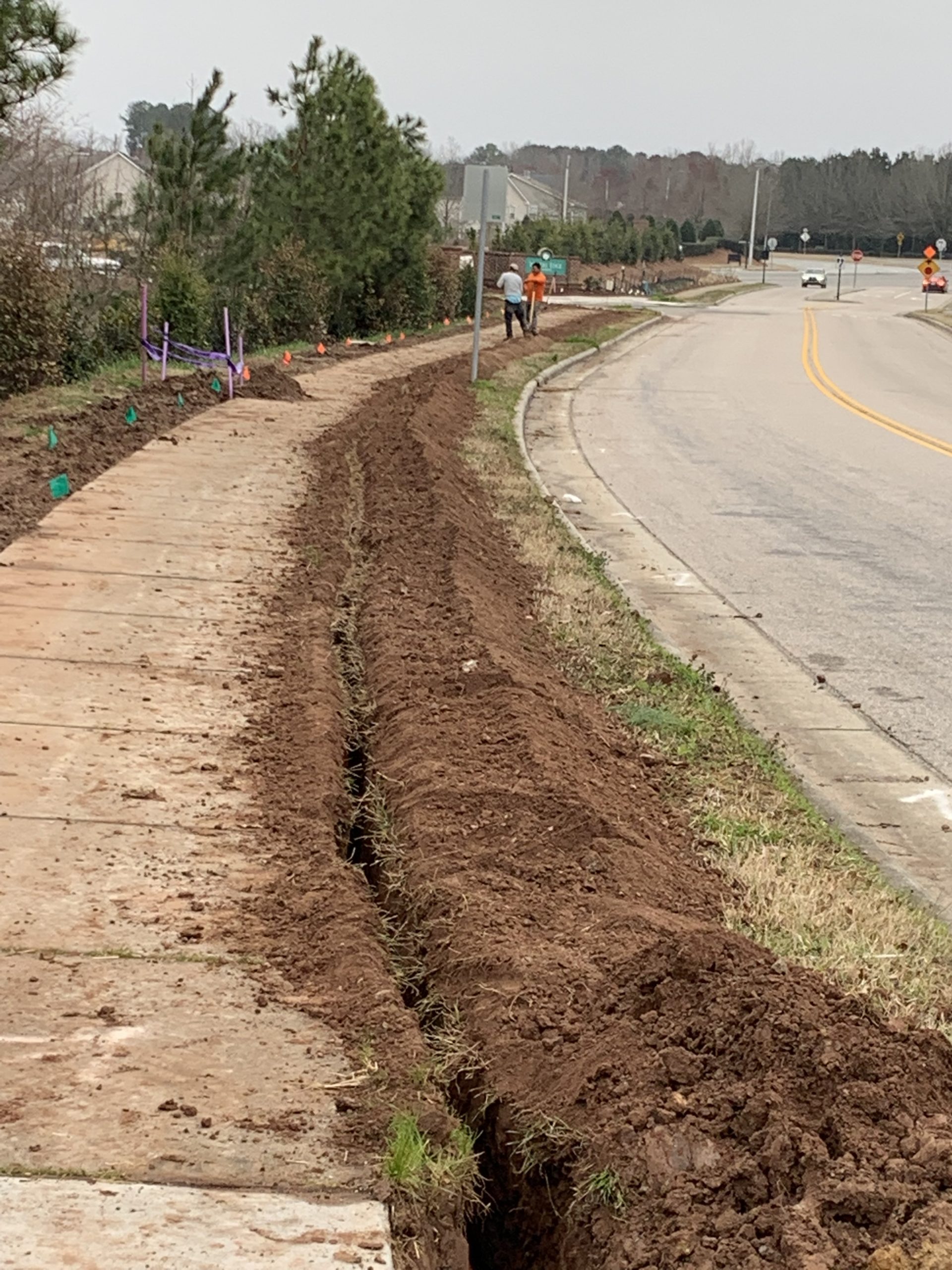 PROJECTS RF USA. Image 1. Excavated ditch for installation of new services (03/11/2019)