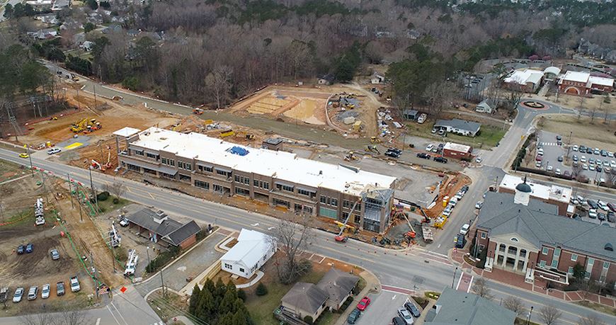 PROJECTSRFUSA. Image 3. Aerial view of a construction site in Holly Springs (http://hollyspringsnc.us - May2019)